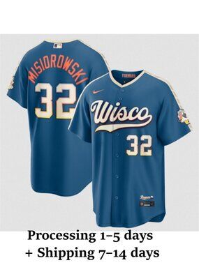 Mens Youths Select Jacob Misiorowski Mineral Blue Stitched Jersey